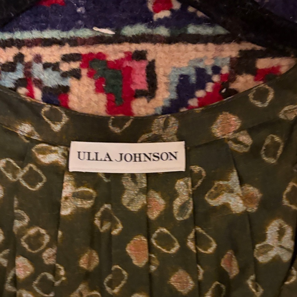 Ulla Johnson Olive Patterned Blouse - image 2